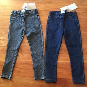 New w/TAGS Zara Girls Charcoal & Denim Jeggings  6